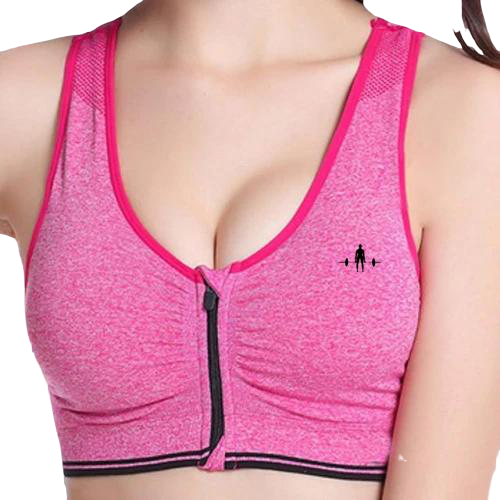 Womens Sports Bras, Zipper Front High Impact Support Strappy Back Plus Size  Sports Bra, Workout Tops for Women, Zipper Vest (Color : Pink, Size : 3X- Large) : : Clothing, Shoes & Accessories